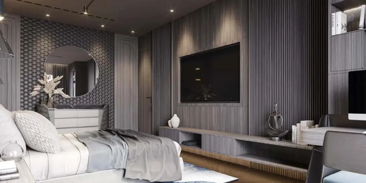 Modern Master Bedroom Designs, Bedroom Lighting, Bedroom Furniture Ideas, Modern Layout, Bedroom Color Palettes, Sumessh Menon And Assosiates